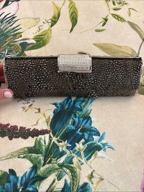 Kent Stentson Feather and Rhinestone Clutch Bag